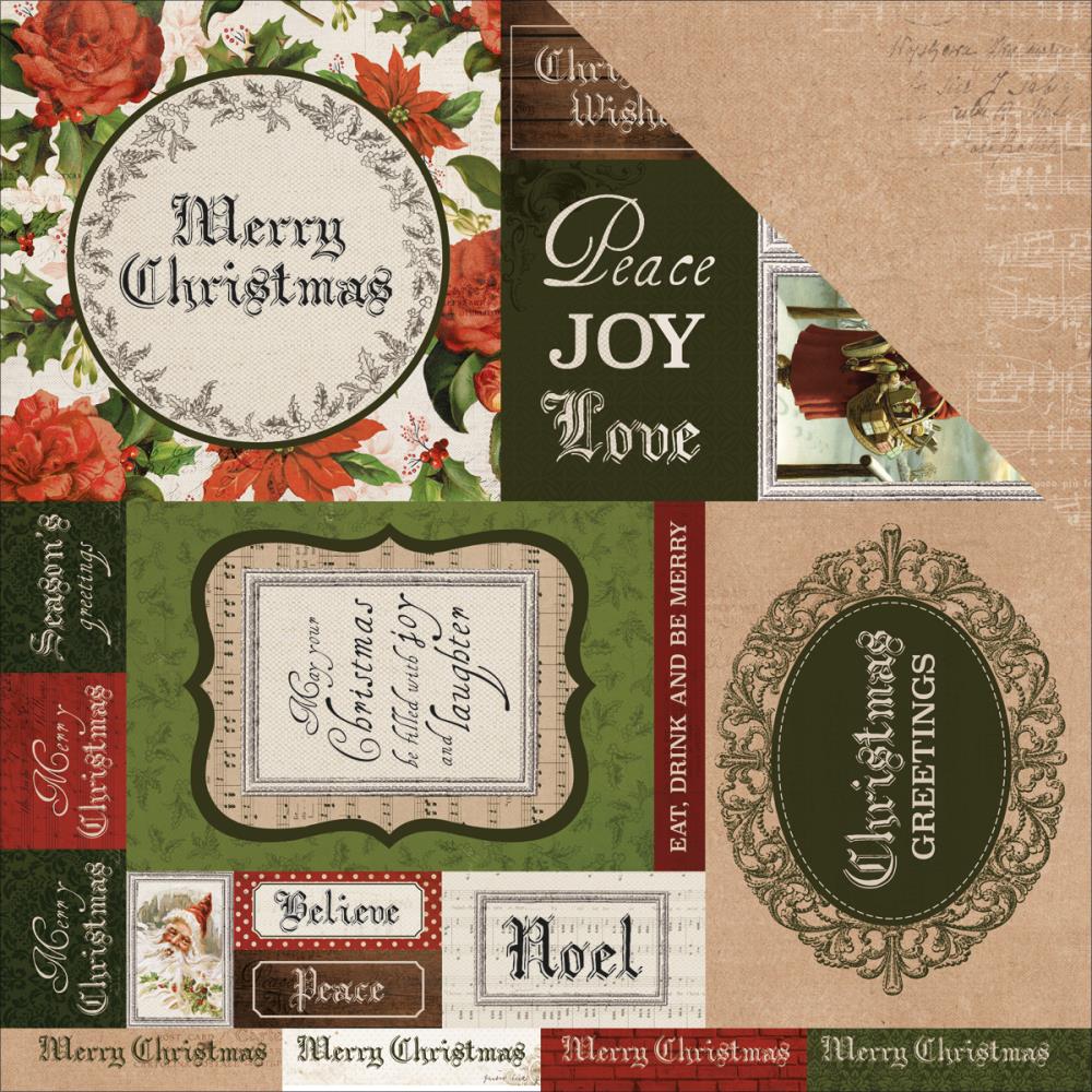 Kaisercraft Letters to Santa BE MERRY 12&quot;X12&quot; Scrapbook Paper