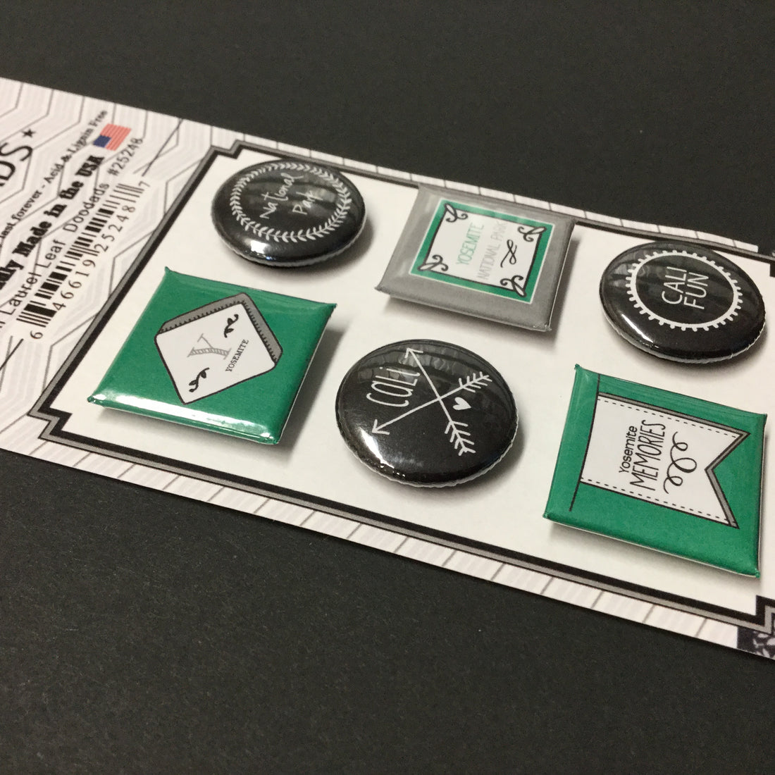 YOSEMITE Custom Laurel Leaf Doo Dads Stickers 6pc Scrapbooksrus