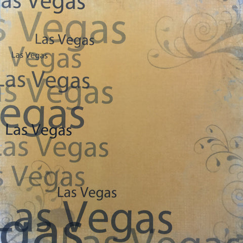 LAS VEGAS School Grunge Orange 12"X12" Custom Travel Paper Sheet LV