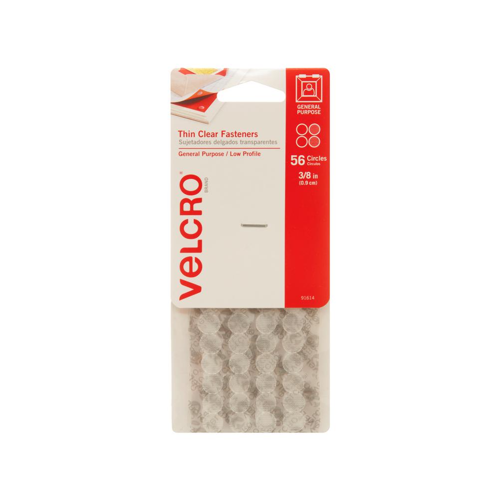 Velcro THIN CLEAR FASTENERS General Purpose 56 Circles 3/8”