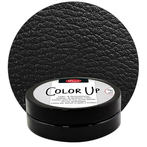 Viva Decor Color Up Leather and Synthetic Color BLACK 50ml Scrapbooksrus 