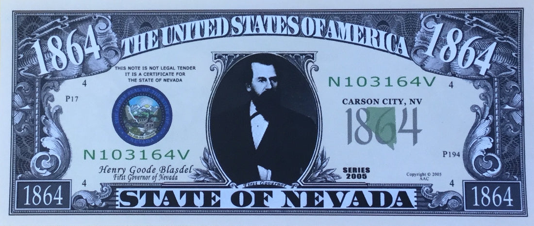 Paper Money 1864 STATE OF NEVADA  Scrapbooksrus