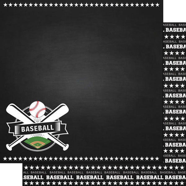 Scrapbook Customs BASEBALL DOUBLE SIDED CHALKBOARD SPORTS 12X12 Sports Sheet Scrapbooksrus