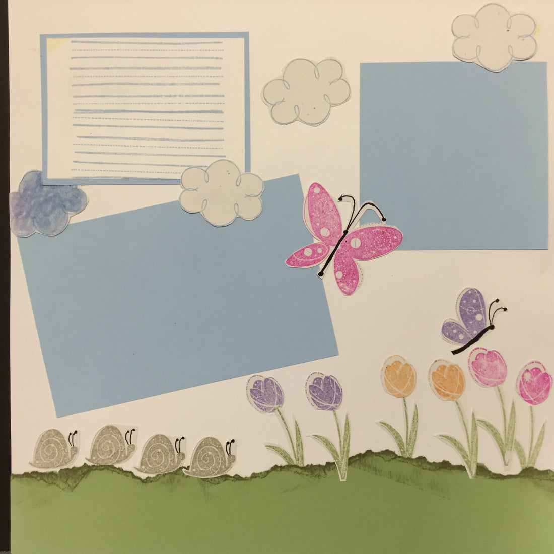 Premade Pages TIME TO BE HAPPY (2) 12"X12" Scrapbook Pages Scrapbooksrus