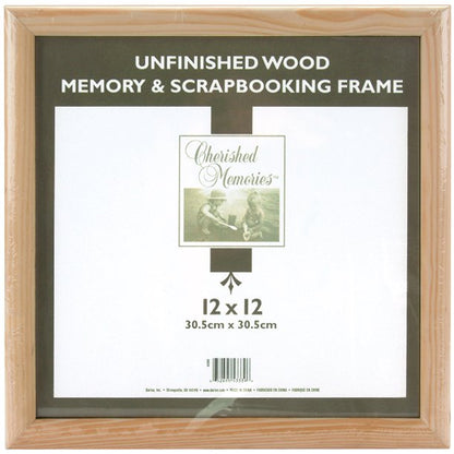 Darice Unfinished Wood MEMORY &amp; SCRAPBOOKING FRAME 12x12 Scrapbooksrus 