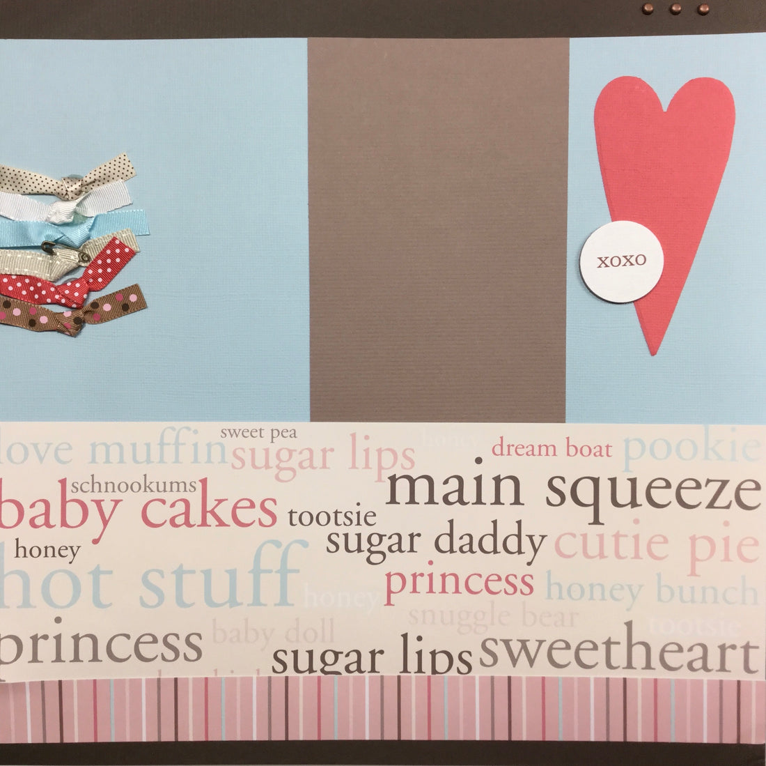 Premade Pages XOXO MAIN SQUEEZE 12&quot;X12&quot; Scrapbook Page Scrapbooksrus 