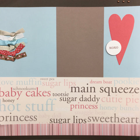 Premade Pages XOXO MAIN SQUEEZE 12"X12" Scrapbook Page Scrapbooksrus 