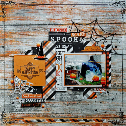 Simple Stories HAPPY HALLOWEEN 3x4&amp; 4x6 ELEMENTS 12x12 Scrapbook Paper Scrapbooksrus 