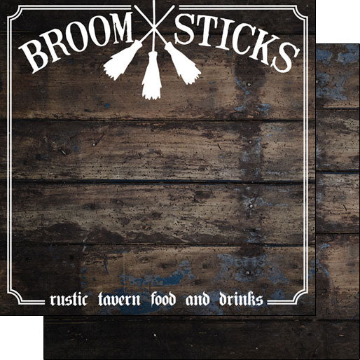 WIZARDING WORLD BROOM STICKS DS 12X12 Scrapbook Customs SheetScrapbooksrus 