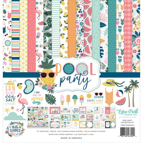 Echo Park 12"x12" POOL PARTY Collection Kit 13pc Scrapbooksrus