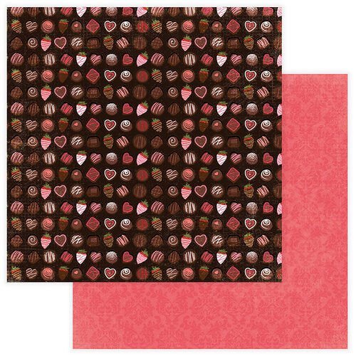 Photoplay Be Mine BOX OF CHOCOLATES 12X12 Scrapbook Paper Scrapbooksrus 