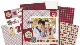 Simple Stories Plaid Dad 3x4 &amp; 4x6 ELEMENTS 12x12 Scrapbook Paper Scrapbooksrus 