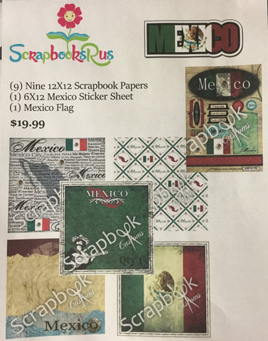 MEXICO KIT #1 Sightseeing Discover Travel Scrapbook Paper Stickers 11 pc. Scrapbooksrus 