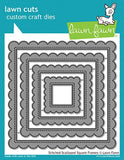 Lawn Fawn Cuts STITCHED SCALLOPED SQUARE FRAMES Custom Craft Dies 4pc Scrapbooksrus 