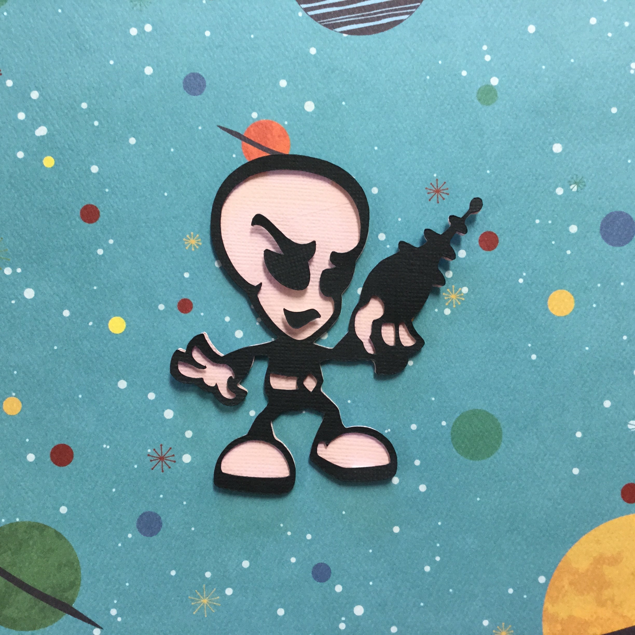 ALIEN WITH LASER Custom Scrapbook Die Cuts Scrapbooksrus 