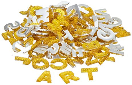 Queen &amp; Co ALPHABITS Glitter Yellow Rhinestones