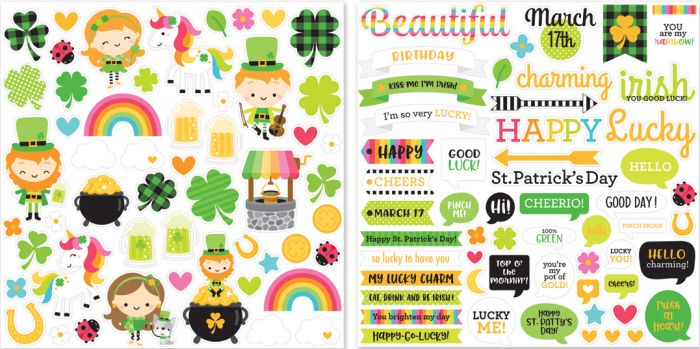 Doodlebug Lots O’Luck ODDS &amp; ENDS Diecuts 107pc Scrapbooksrus 