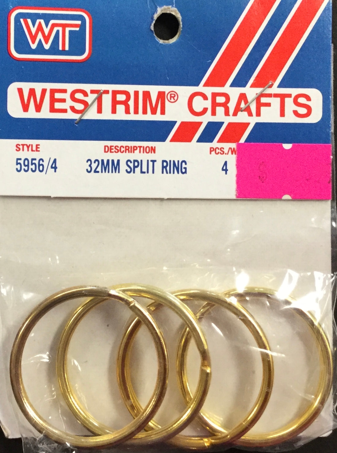 Westrim Crafts 32MM Gold SPLIT RING 4pc Scrapbooksrus