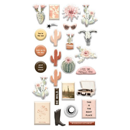 Prima GOLDEN DESERT Puffy Stickers 26pc Scrapbooksrus