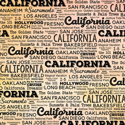 CALIFORNIA POSTAGE MAP - PEACH Double Sided 12&quot;X12&quot; Scrapbook Travel Paper Scrapbooksrus 
