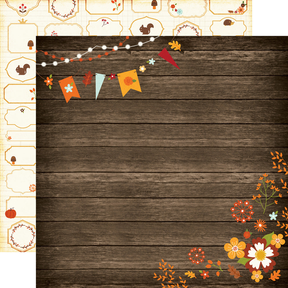 Echo Park The Story Of Fall WOOD FLORAL 12"x12" Paper
