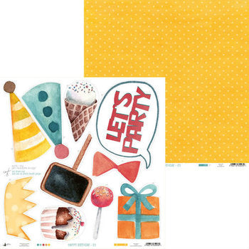 P13 HAPPY BIRTHDAY 12&quot;X12&quot; Designer Paper Pack 14pc. Scrapbooksrus 