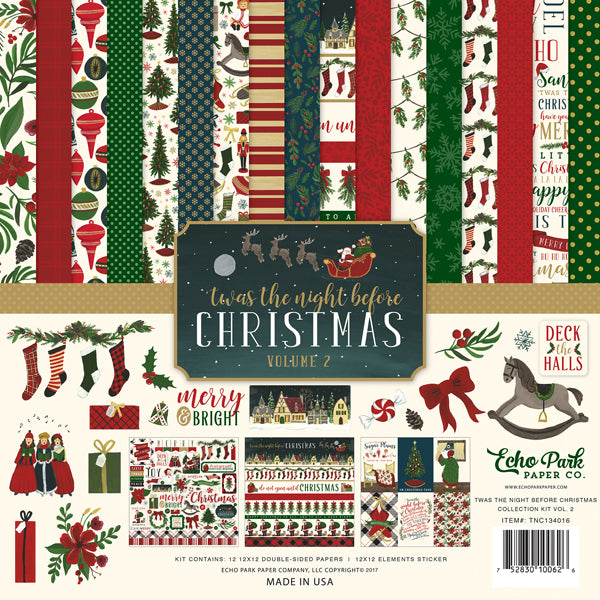 Echo Park  12&quot;x12&quot; TWAS THE NIGHT BEFORE CHRISTMAS  13pc COLLECTION KIT Scrapbooksrus 