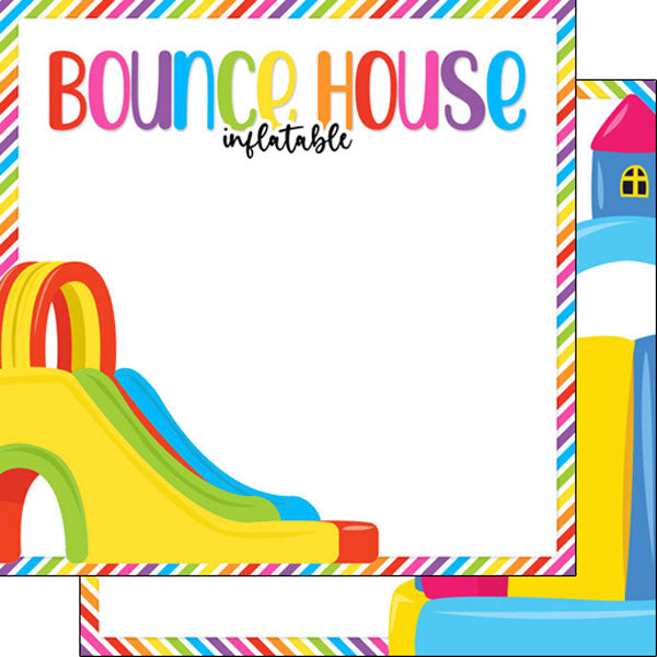 INFLATABLE BOUNCE HOUSE 12x12 Scrapbook Paper Scrapbooksrus 