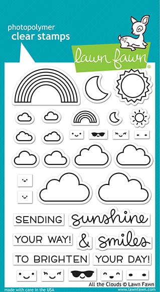 Lawn Fawn ALL THE CLOUDS Clear Stamps 34pc Scrapbooksrus 