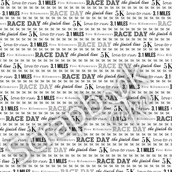 Racing 5K &amp; RED CHEVRON Sports 12X12 Paper Sheet Scrapbook Customs