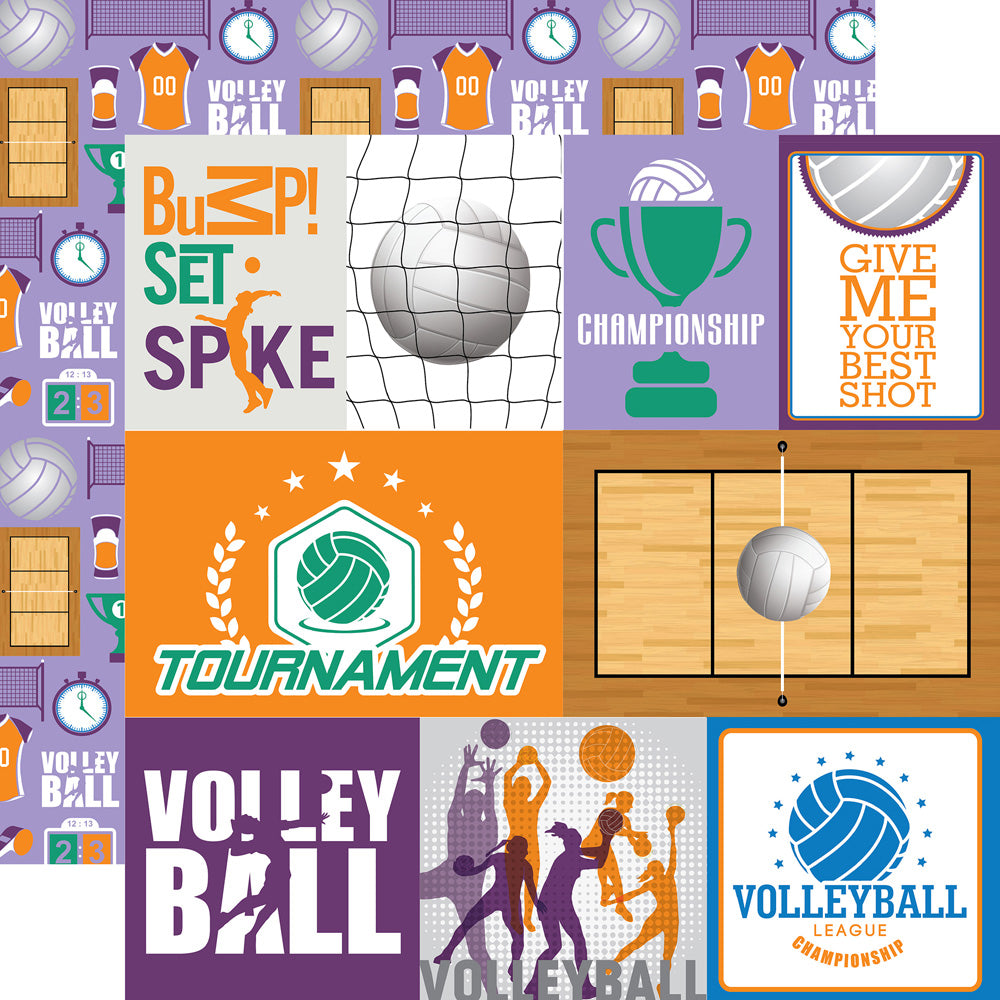 Echo Park Volleyball JOURNALING CARDS 12"X12" Paper Scrapbooksrus