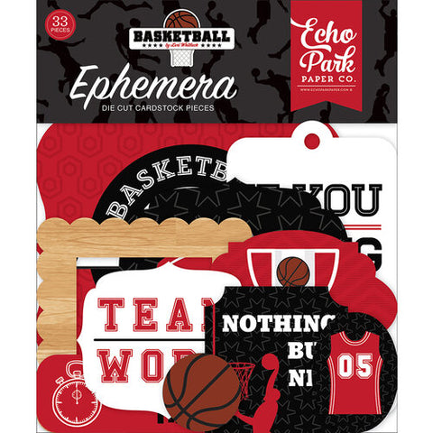 Echo Park Basketball EPHEMERA Die Cuts 33pc Scrapbooksrus 