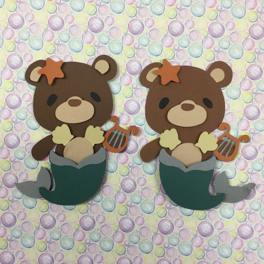 Teddy Bear MERMAID Die Cut Embellishment Scrapbooksrus