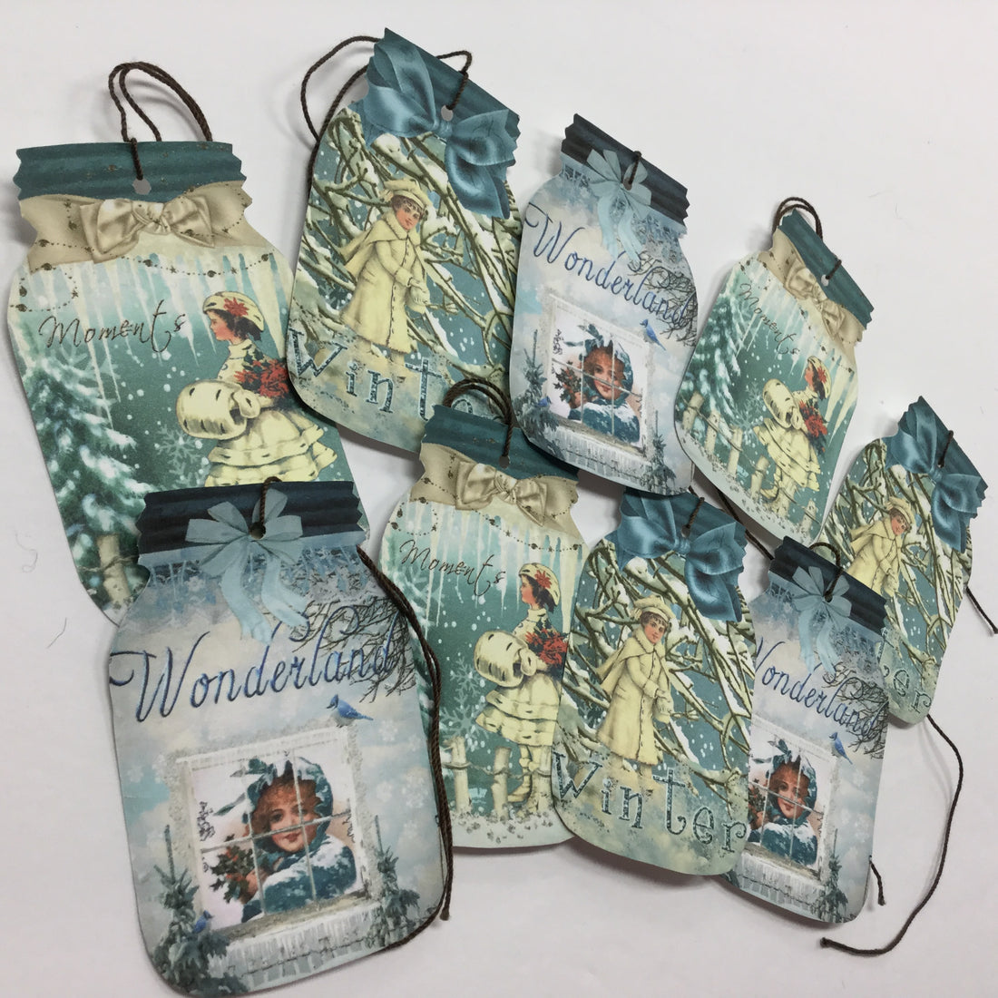 Tags &amp; Ephemera 9pc TEAL WINTER WONDERLAND TAGS Scrapbooksrus 