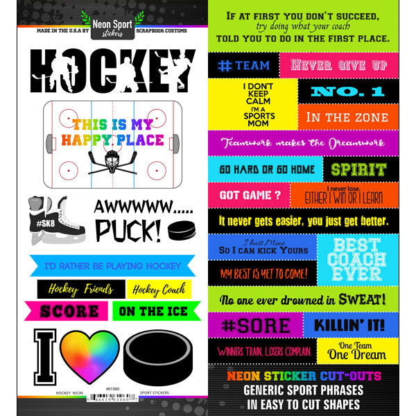 Neon Sport HOCKEY 6&quot;X12&quot; Scrapbook Customs Scrapbooksrus 