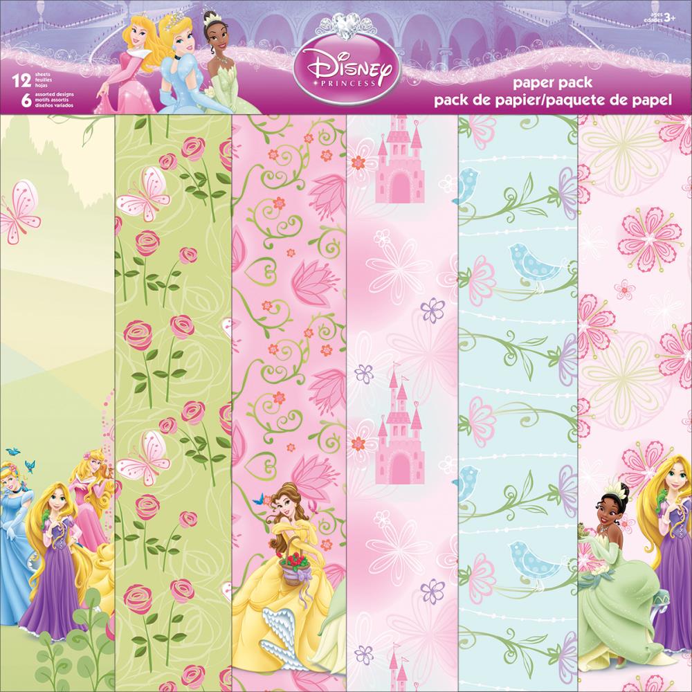 Sandylion Disney PRINCESS 12”x12” Paper Pack 12pc