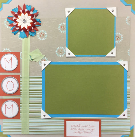 Premade Pages MOM#1 12"X12" (2) Scrapbook Pages Scrapbooksrus 