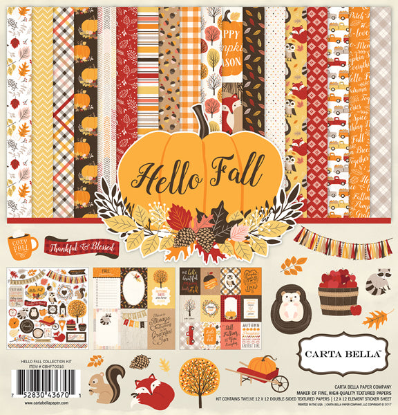 Echo Park  12"x12" HELLO FALL 13pc COLLECTION KIT Scrapbooksrus