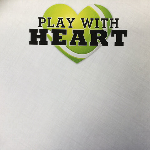 Tennis PLAY WITH HEART Sports 12X12 Paper Sheet Scrapbook Customs