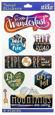 Ek Success WANDERLUST Sticko Stickers 8pc Scrapbooksrus 