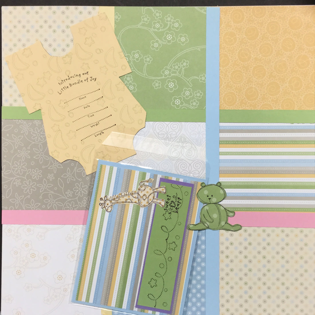 $5.00 Premade Pages BUNDLE OF JOY (2) 12"X12" Scrapbook Pages Scrapbooksrus