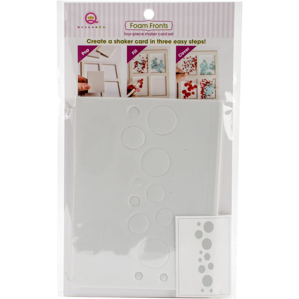 Queen &amp; Co Shaker Foam Fronts Card Set BUBBLES