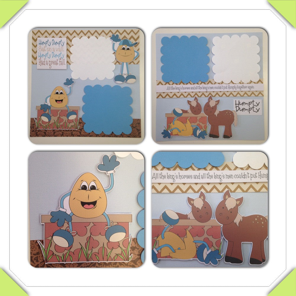 Page Kit (2) 12x12 Scrapbook HUMPTY DUMPTY NURSURY RHYMES - Scrapbook Kyandyland
