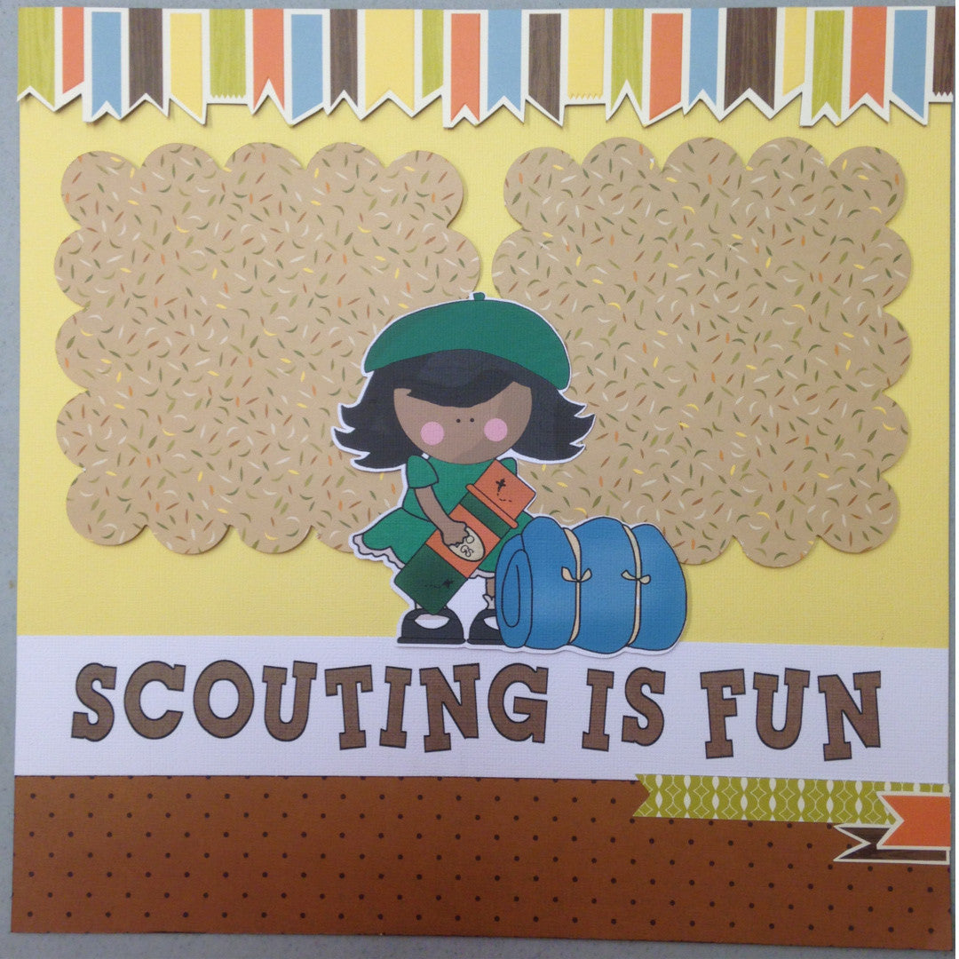 Page Kit (2) 12x12 Scrapbook GIRL SCOUTS FUNNY - Scrapbook Kyandyland