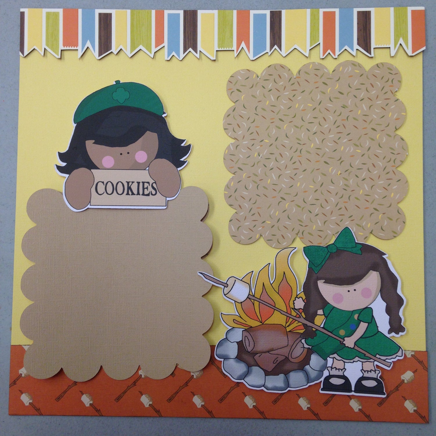 Page Kit (2) 12x12 Scrapbook GIRL SCOUTS FUNNY - Scrapbook Kyandyland