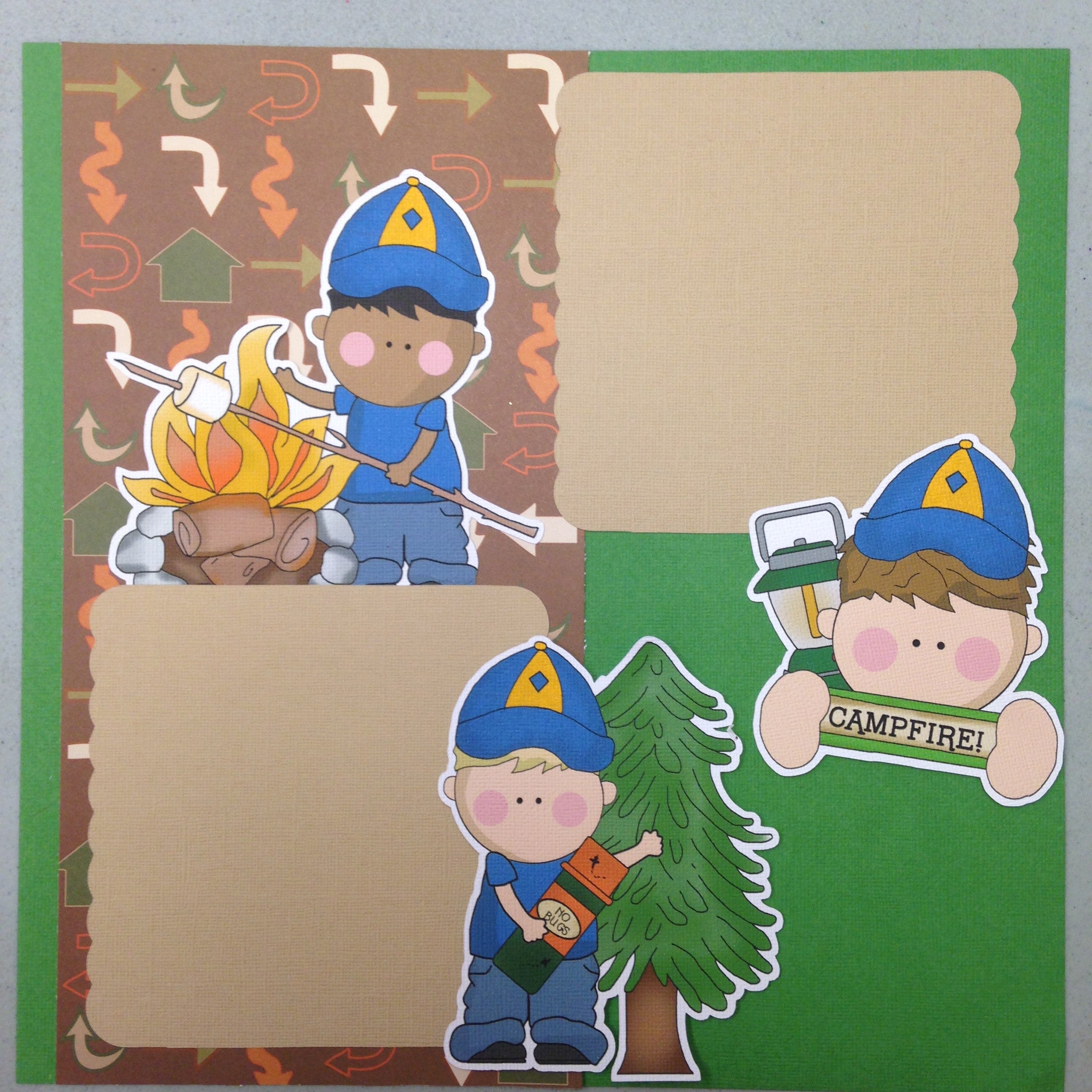 Page Kit (2) 12x12 Scrapbook BOY SCOUTS FUN - Scrapbooksrus