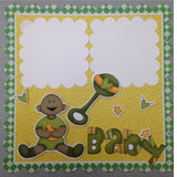 Page Kit (2) 12x12 Scrapbook AA BABY BOY GREEN - Scrapbook Kyandyland