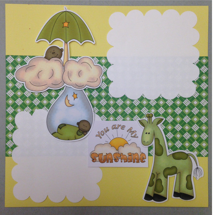 Page Kit (2) 12x12 Scrapbook AA BABY BOY GREEN - Scrapbook Kyandyland