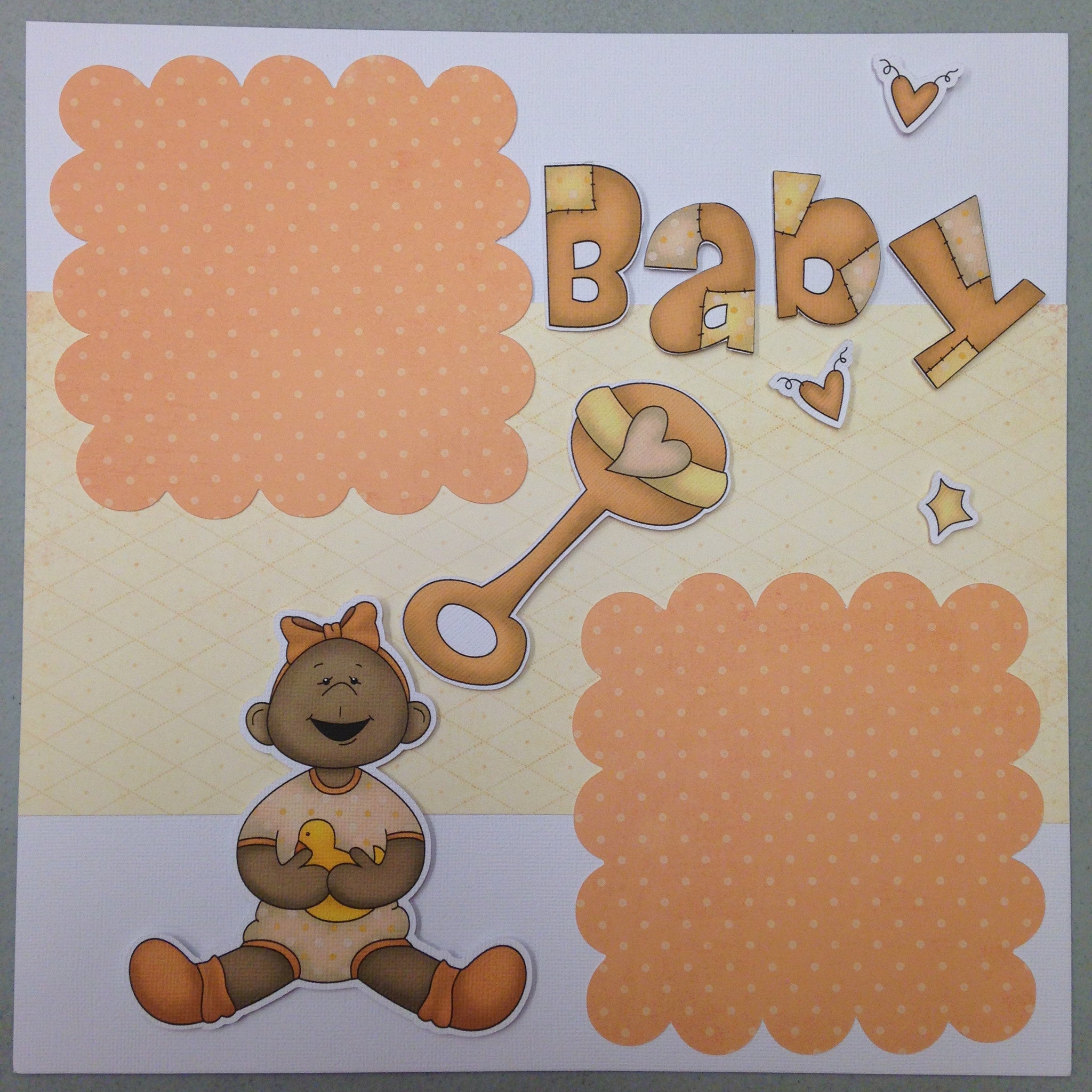 Page Kit (2) 12x12 Scrapbook BABY GIRL ORANGE - Scrapbook Kyandyland