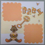 Page Kit (2) 12x12 Scrapbook BABY GIRL ORANGE - Scrapbook Kyandyland